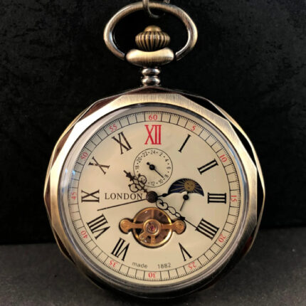 Rebada Unisex Mechanical Pocket Watch with Astral Moon Dial